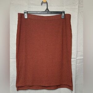 Apt. 9 Terracotta Ribbed Midi Skirt